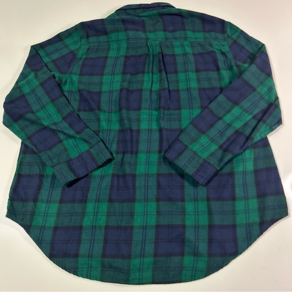 Old Navy Shirt Men’s XL Navy & Green Buffalo Check Plaid Long Sleeves - Picture 3 of 7